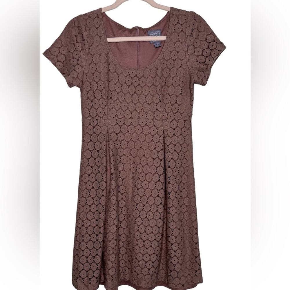 Rabbit Rabbit Rabbit Dress Size 6 Brown Floral Lace Knee Length Dress Size 6